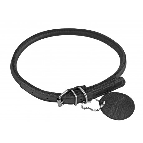 Collier Soft en cuir rond - Noir