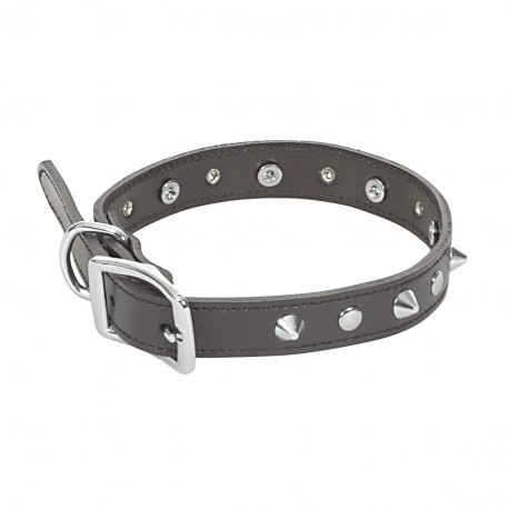 Collier à clous en Simili-cuir - Rouge