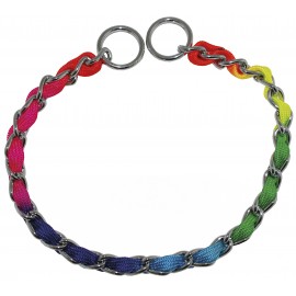Collier en Chaîne avec Ruban multicolore