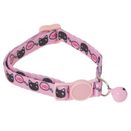 Collier réglable anti-étranglement en nylon à motifs Têtes de chat