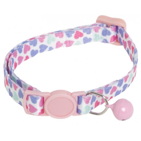 Collier réglable anti-étranglement en nylon à motifs Cœurs